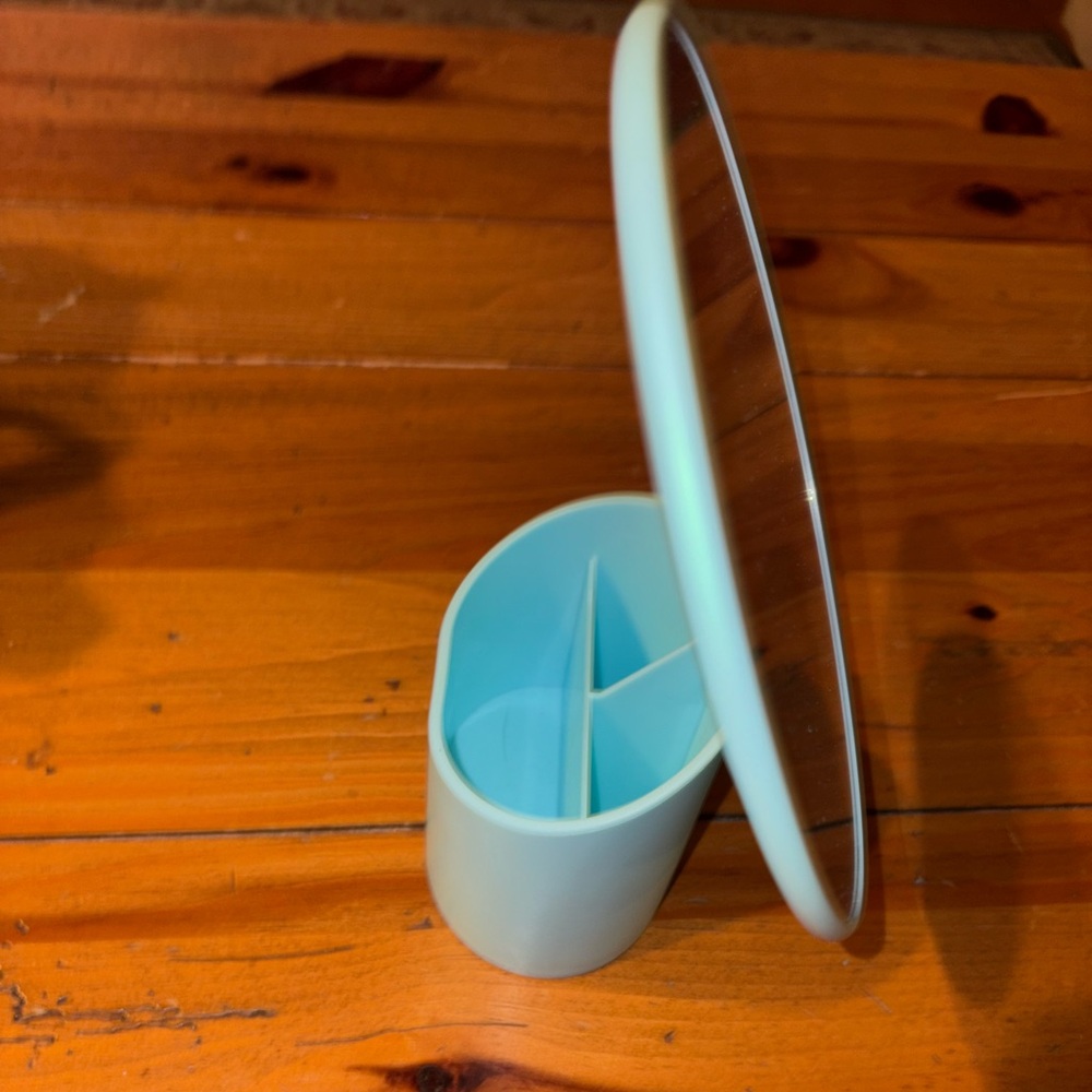 Miniso Light Blue Makeup Organizer with Mirror